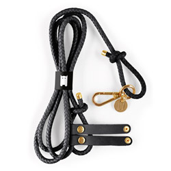 Carry Case Mobilskal Läderband svart/guld